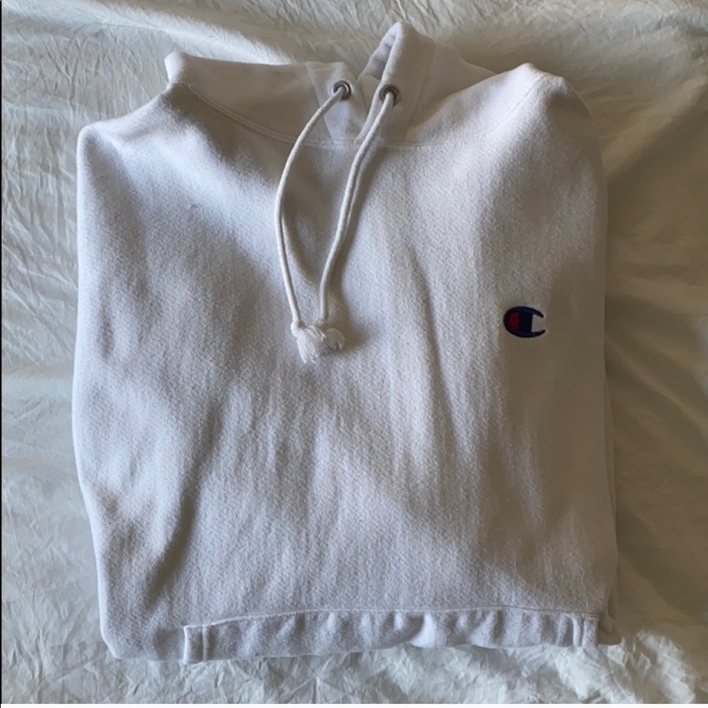 Champion White Reverse Weave Hoodie